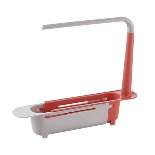 image-Sink Retractable Shelf Drain Basket Filter Dishwashing Rack