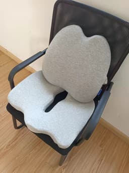 image-Office Chair Lumbar Cushion - Blue Memory Foam Backrest Pillow for Pregnant Women