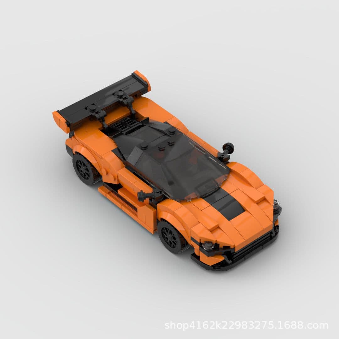image-MOC Building Blocks - Compatible with Lego - McLaren 720SGT3 Sports Car Model - 8-Grid Car