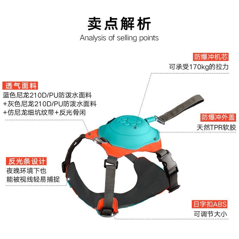 image-Dog Chest Harness Retractable Leash - Large