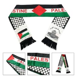 image-Palestinian Flag Satin Scarf 14*130 cm Ethnic Wedding Decoration