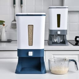 image-Household miscellaneous grain rice bucket automatic rice-proof insect-proof and moisture-proof sealed grain rice storage box rice cylinder 20 catties storage box