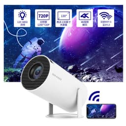 image-New LCD HY300 Android 11 Portable Projector, 1280x720dpi, 60W, 120 Lumens