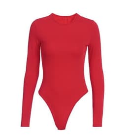 image-Red Hawthaw Cotton Slim Fit Jumpsuit With Long Sleeves