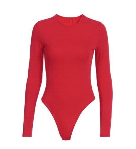 image-Red Hawthaw Cotton Slim Fit Jumpsuit With Long Sleeves