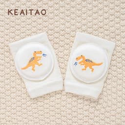 image-Cute baby knee pads for boys and girls crawling protective gear baby toddler anti-fall pure white sponge elbow pads summer thin