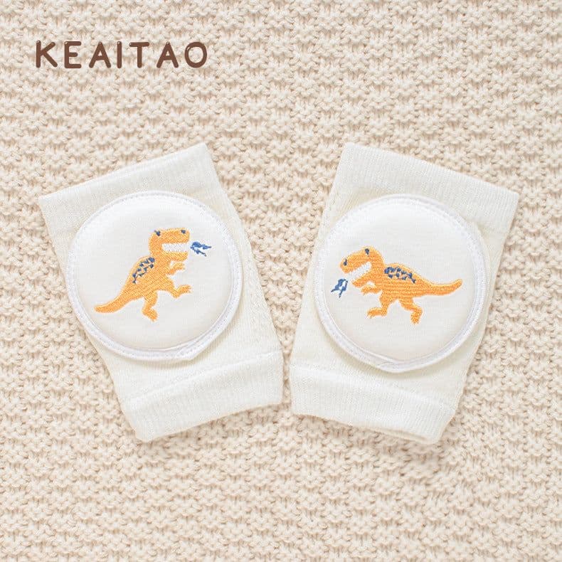 image-Cute baby knee pads for boys and girls crawling protective gear baby toddler anti-fall pure white sponge elbow pads summer thin