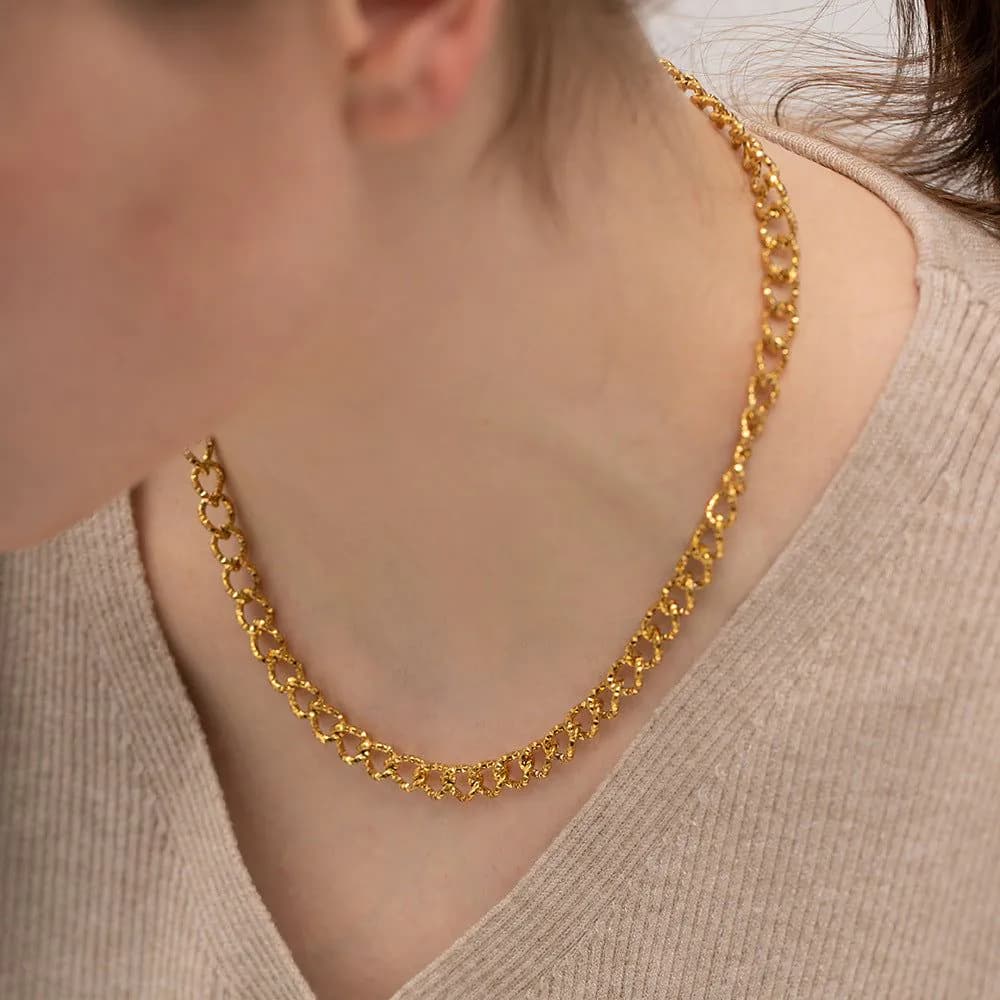 image-Cross-border 18K gold stainless steel thread chain long thick necklace women's all-match high-quality non-fading bracelet wholesale
