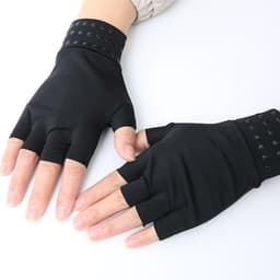 image-Half Finger Fitness Gloves - Non-Slip Nylon Black