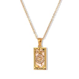 image-Ding Ran 18K Gold-Plated Zircon Tarot Necklace - Fashion Geometry 41cm-50cm