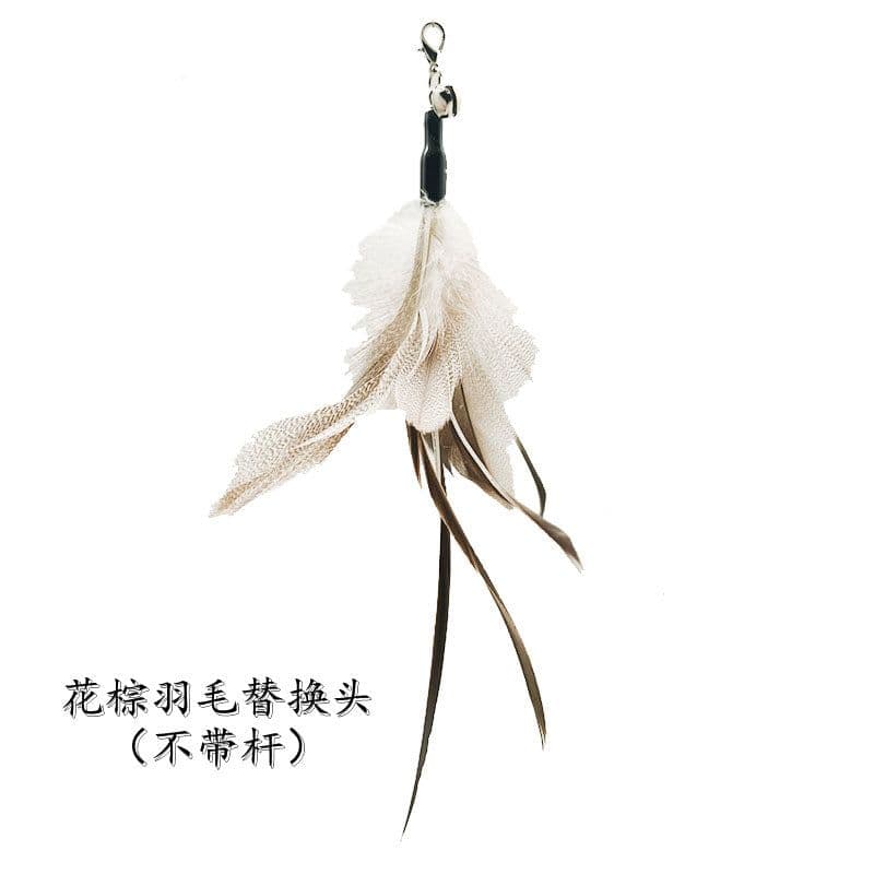 image-Cat Teaser Toy - Colorful Feather Bird Steel Wire Rod