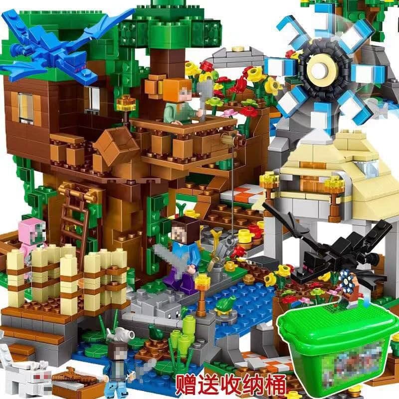 image-Lego-Compatible Minecraft Building Blocks Set - Cave & Tree House