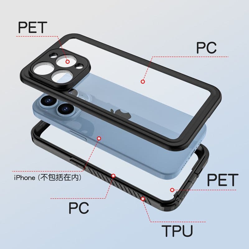 image-Red pepper waterproof case is suitable for Apple 15pro mobile phone case to enhance anti-fall and waterproof sports protection mobile phone case