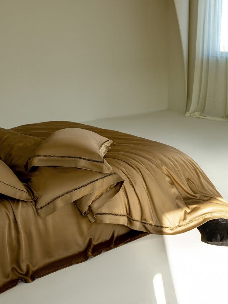 image-MARK CROSS Tencel 4-Piece Bedding Set - Nude Hotel Style