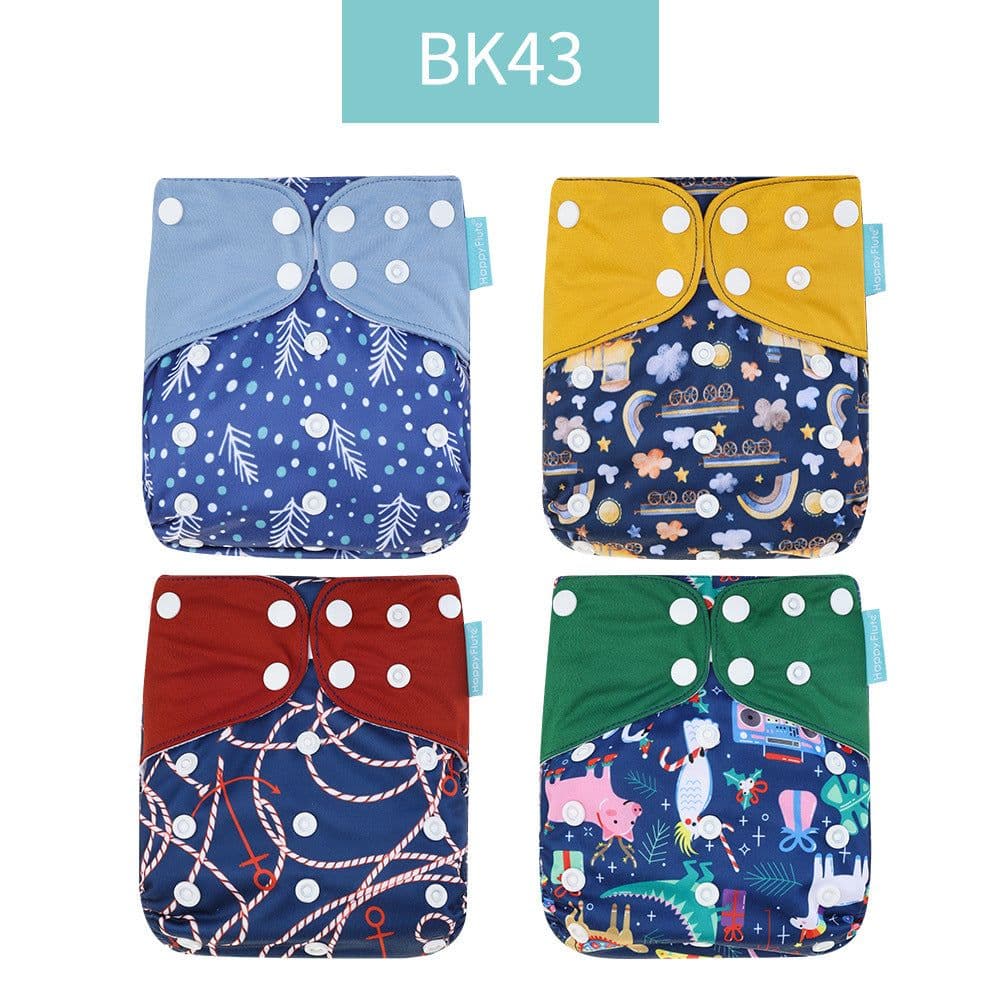 image-Happyflute 4-Pack Washable Training Pants - Waterproof Diapers for Infants 1-3 Years Old
