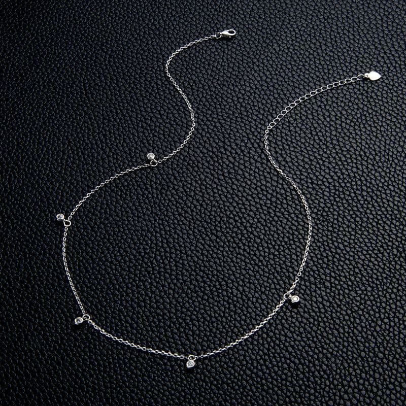 image-AINUOSHI Moissanite Necklace, 925 Silver, 0.3ct, European Style, 21-50cm