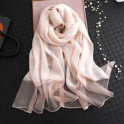 image-Polyester Long Scarf - Light Grey 90x200cm