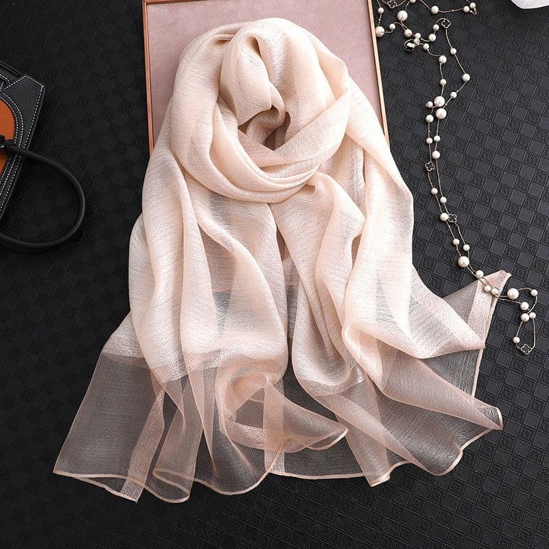 image-Polyester Long Scarf - Light Grey 90x200cm