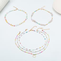 image-NAJU Stackable Necklace - Pearl Chain Korean Style