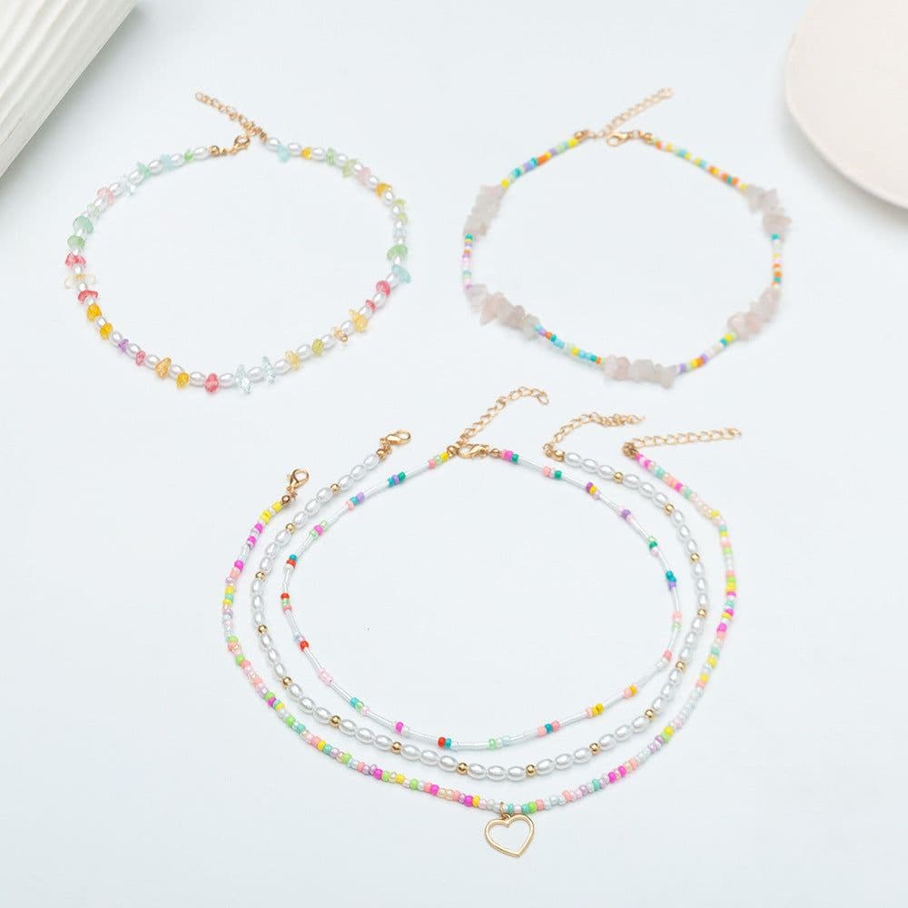 image-NAJU Stackable Necklace - Pearl Chain Korean Style