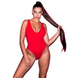 image-Women's One-Piece Swimsuit 4XL Milk Silk Solid