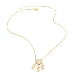 image-Heart Zircon Pendant Necklace - Copper Box Chain Women's