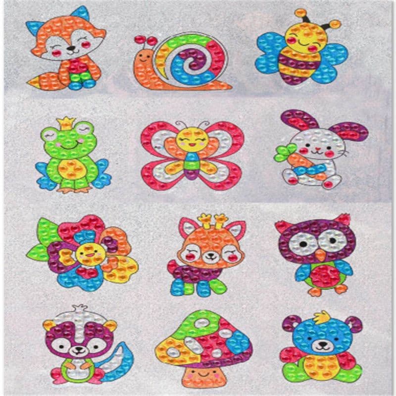 image-Douyin Rabbit Year Puzzle Sticker - DIY Crystal Diamond Fridge Decal - Cartoon Style