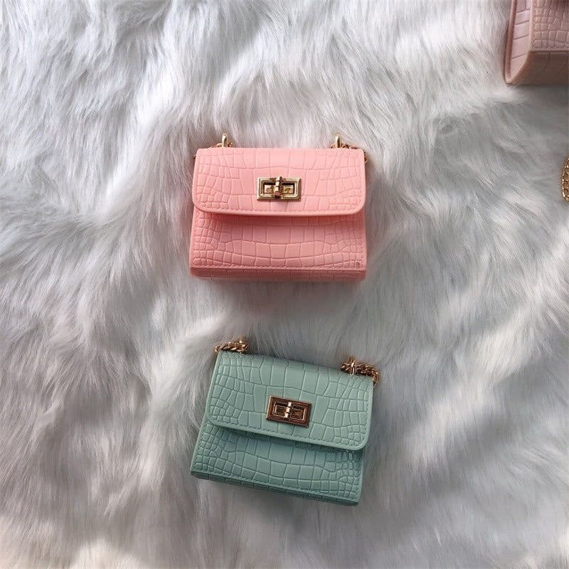 image-Summer mini small bag women 2021 new trendy net trendy red crocodile pattern solid color fashion one shoulder Messenger chain bag