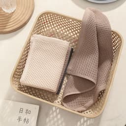 image-Cotton Kitchen Towel - Beige Honeycomb Absorbent