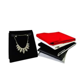 image-Jewelry Necklace Storage Bag - Black Flannel 25x18cm