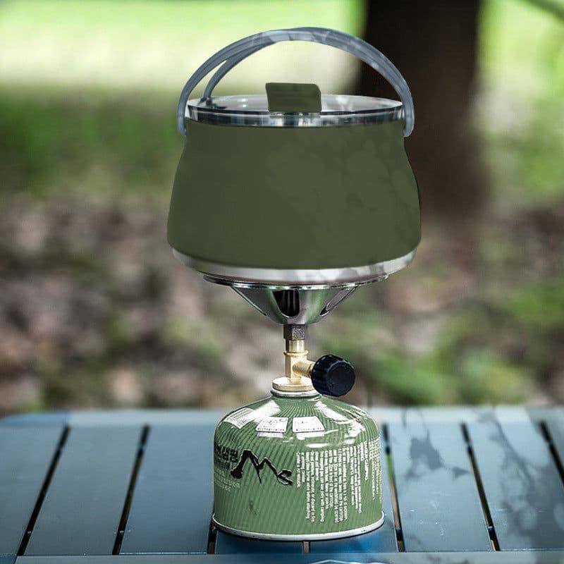 image-Camping Portable Silicone Folding Kettle - 1L Black