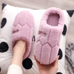image-Unisex Thick-Soled Winter Cotton Slippers, Green, Size 38-39