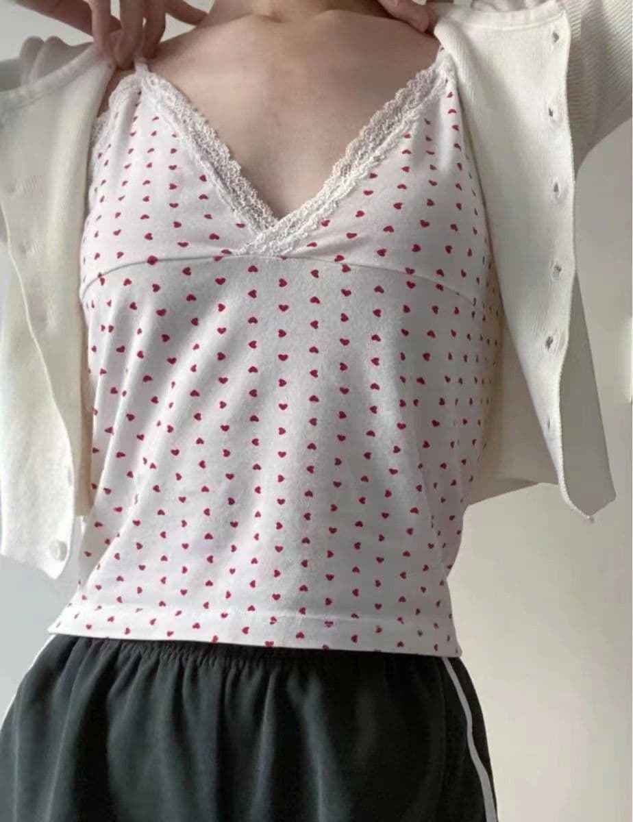 image-FSAD925FASD Camisole - Cotton Lace Print