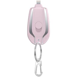 image-Portable Pink Mini Emergency Charger with 80% Efficiency, Ultra-Thin Mobile Power