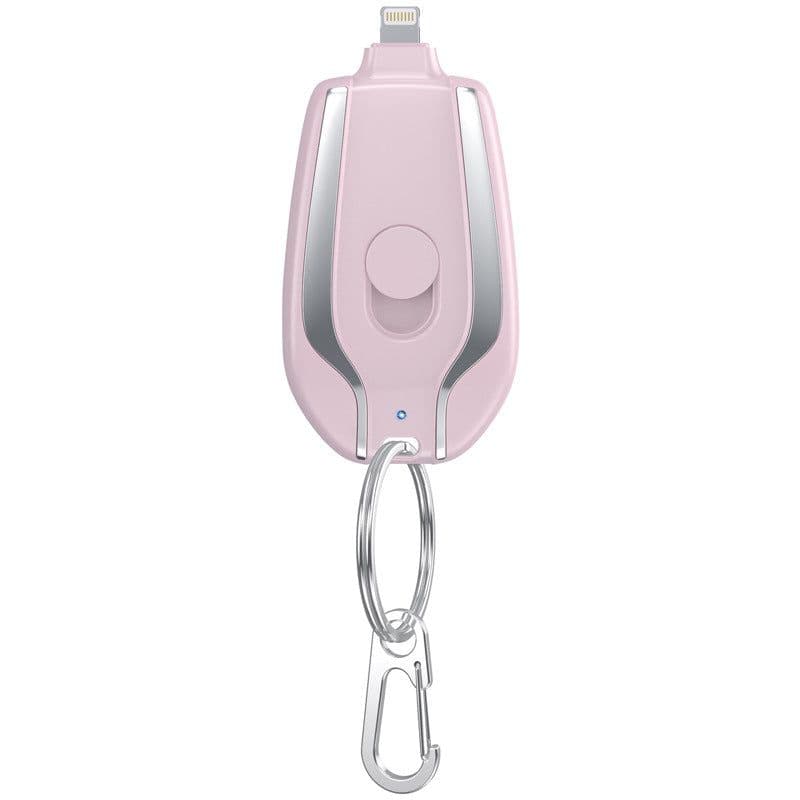 image-Portable Pink Mini Emergency Charger with 80% Efficiency, Ultra-Thin Mobile Power