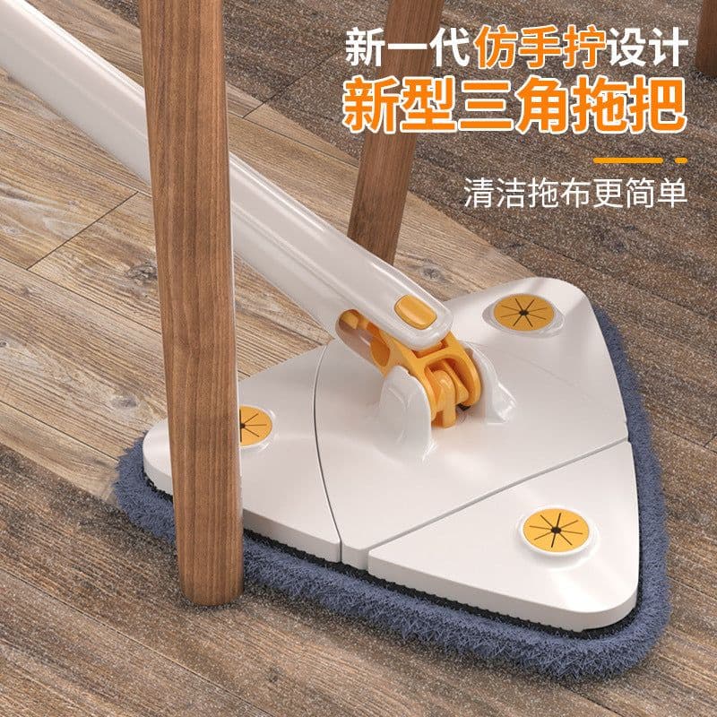 image-Spin Mop - White Triangular Free Hand Wash Household Lazy Mop