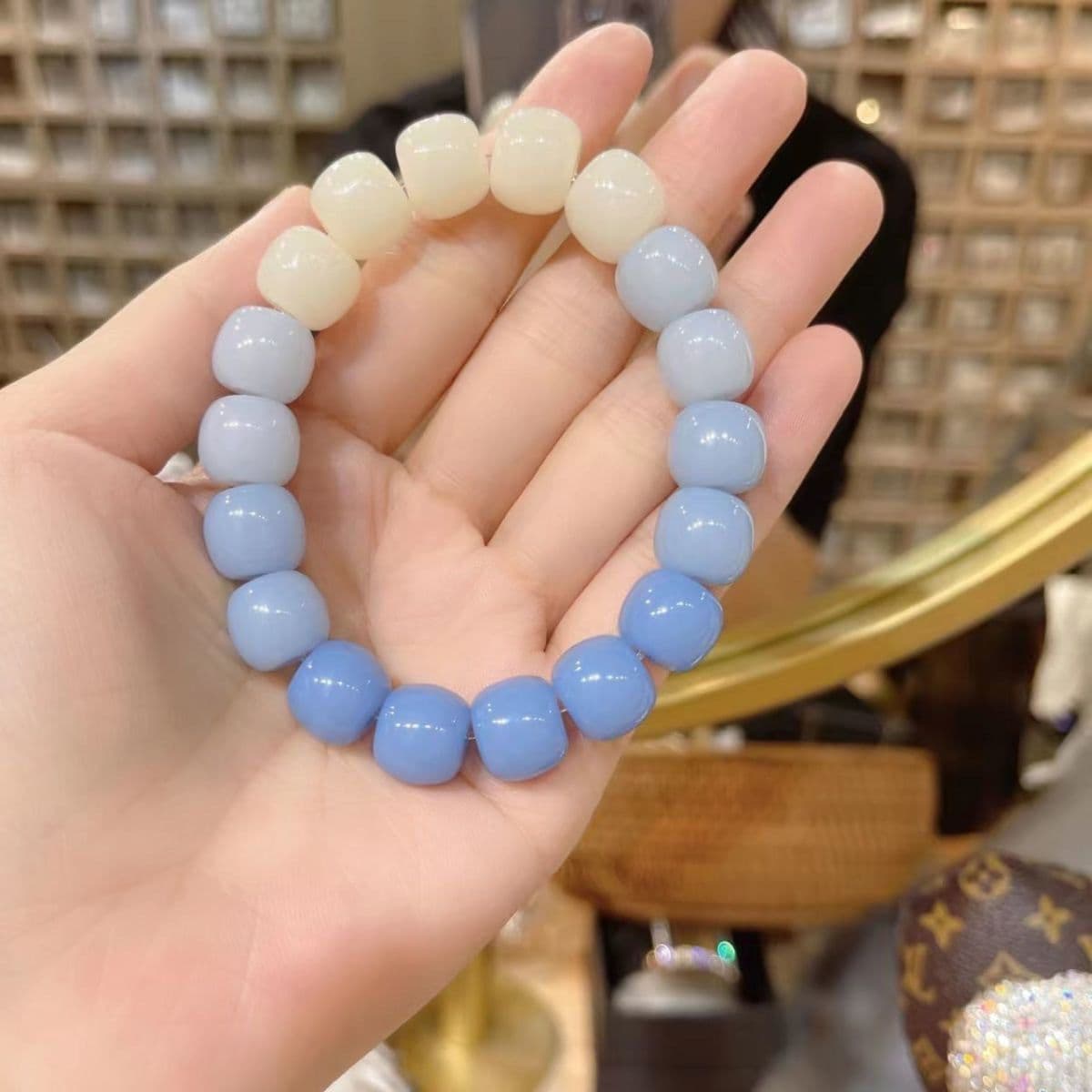 image-Transparent White Jade Imitation Bodhi Bracelet