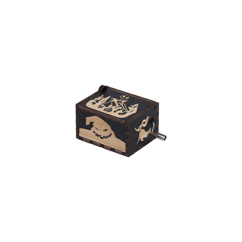 image-Autonomous DIY Wooden Hand Crank Halloween Music Box Carving Kit Gift