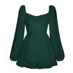 image-Women's Solid Color Long Sleeve Strappy Jumpsuit Ruffles