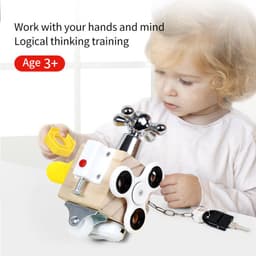 image-Montessori Busy Board - Wooden Toy 7cm