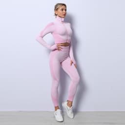 image-Purple Yoga Fitness Clothes Set - Seamless Bra & Underwear - XL