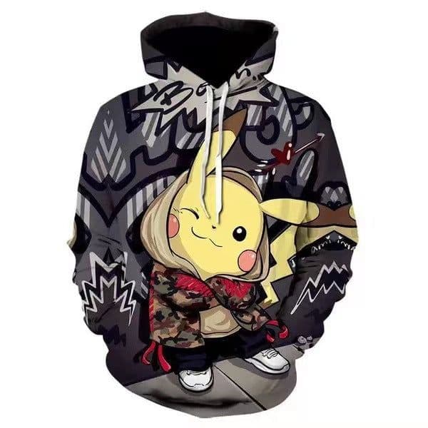 image-European & American Style Pikachu Hoodie - Casual Long Sleeve 3D Print Pullover