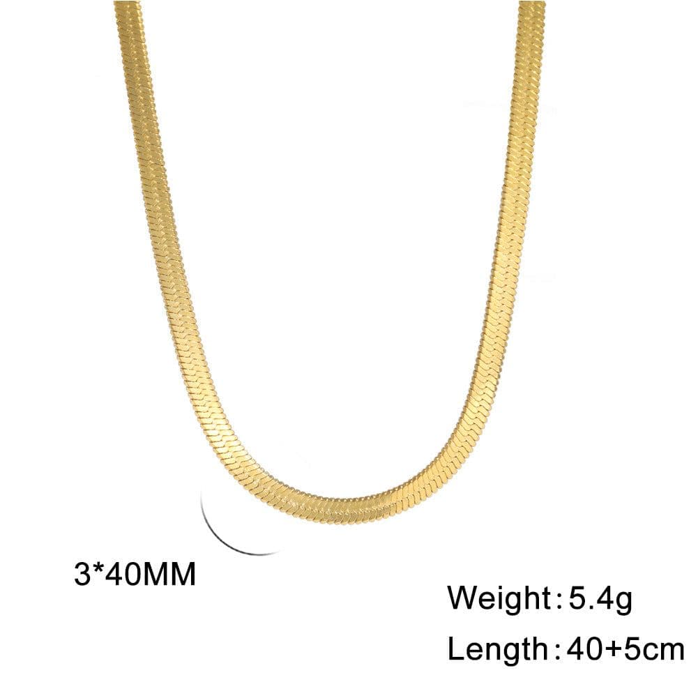 image-Stainless Steel Snake Chain Necklace Unisex 41-50cm