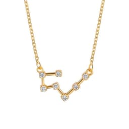 image-Yulu 12-Constellation Diamond Necklace Alloy Clavicle Chain - Brown