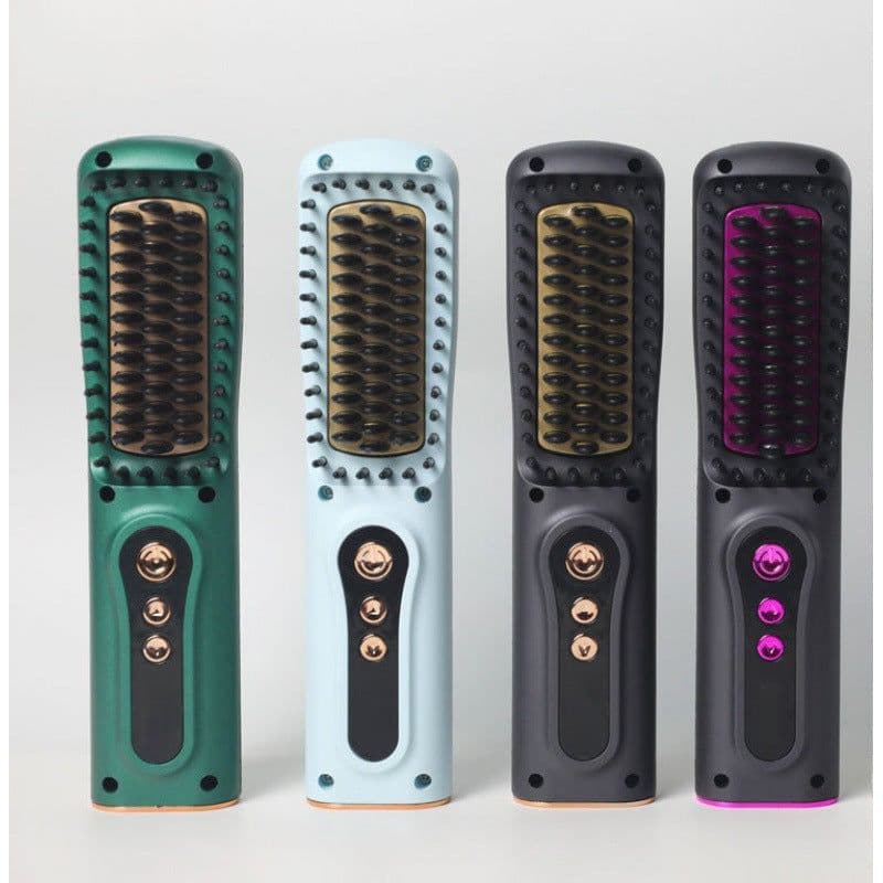 image-USB Rechargeable Hair Straightener Comb - Portable Wireless