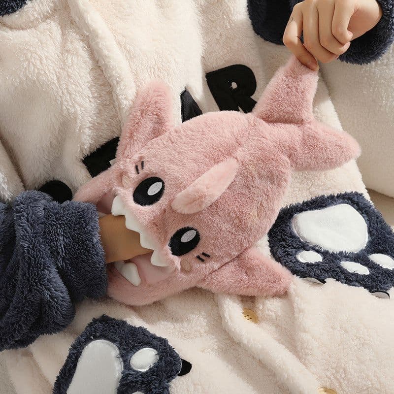 image-Purple Plush Hot Water Bottle 500ML - Removable Cover