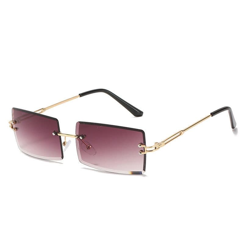 image-RUISIMO Square Sunglasses - Gold Metal Frame Brown Gradient