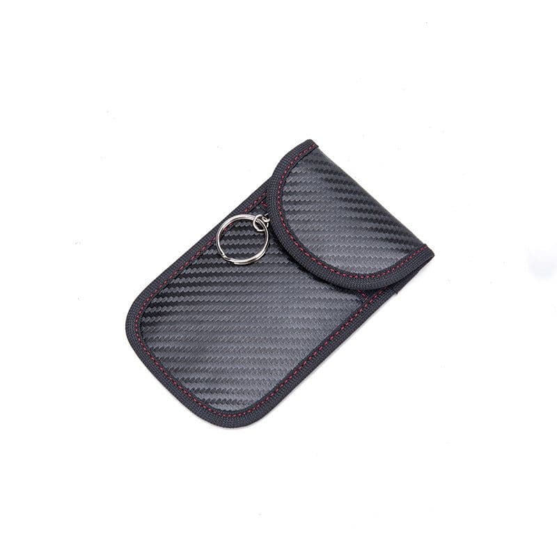 image-RFID Shielding Bag - Anti-Theft Carbon Fiber Key Bag, Black - Unisex