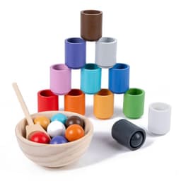 image-Wooden Bead Matching Game for Kids, 3-6 Years Color Recognition Toy