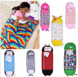image-Children's Sleeping Bag Cocoon Panda Coral Fleece